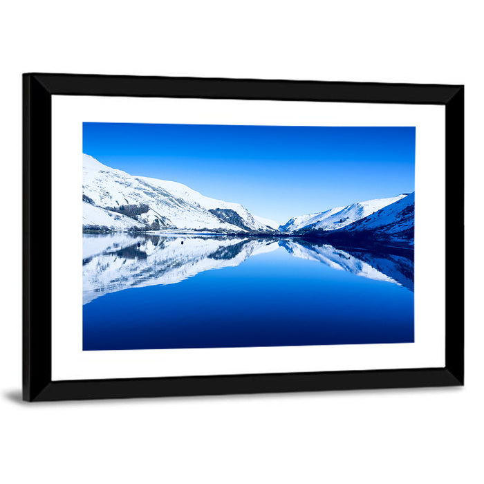 Tal Y Llyn Winter Reflection Wall Art as a framed print