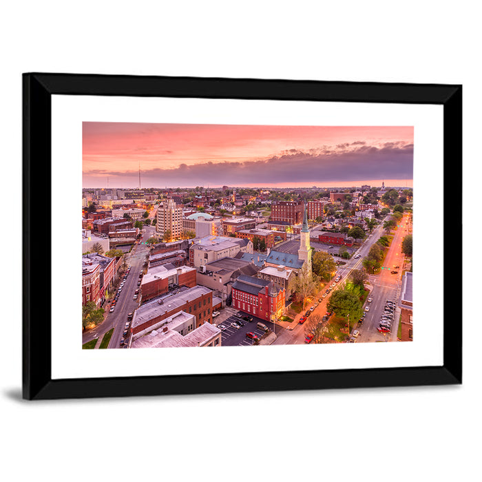 Church Spire at Dusk Wall Art as a framed print