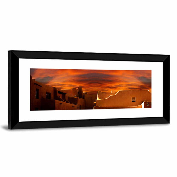 Santa Fe Museum Sunset Wall Art as a framed print