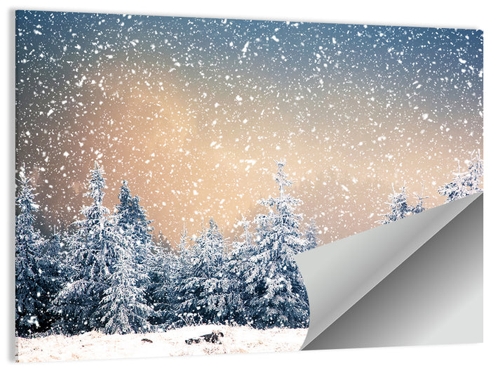 Winter Forest Wonderland Wall Art as a poster print