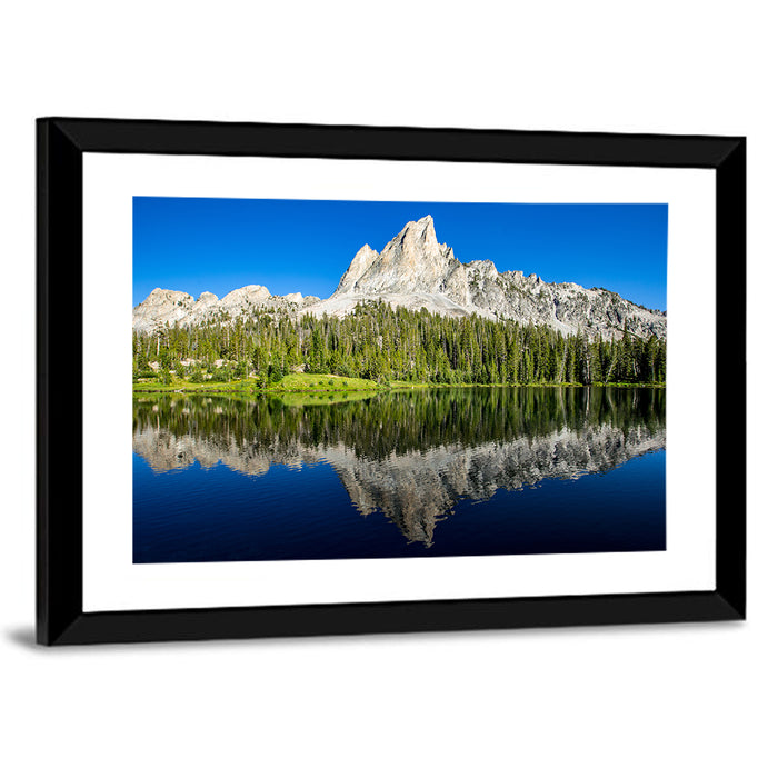 Sawtooth Peaks at Alice Lake Wall Art as a framed print