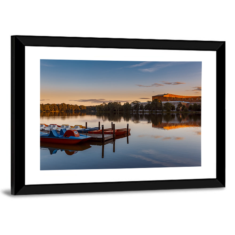 Dutzendteich Lake at Golden Hour Wall Art