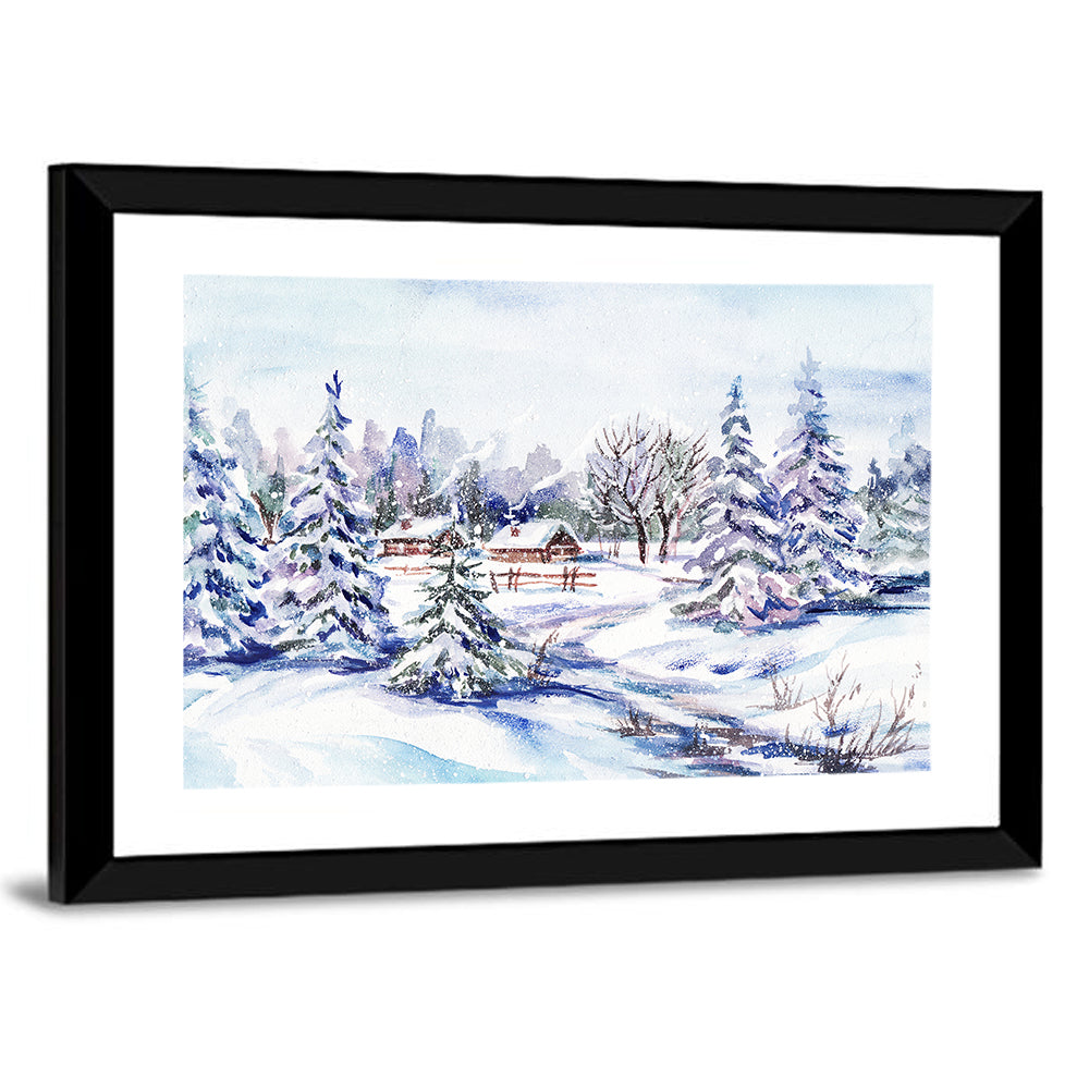 Winter Village Houses Wall Art