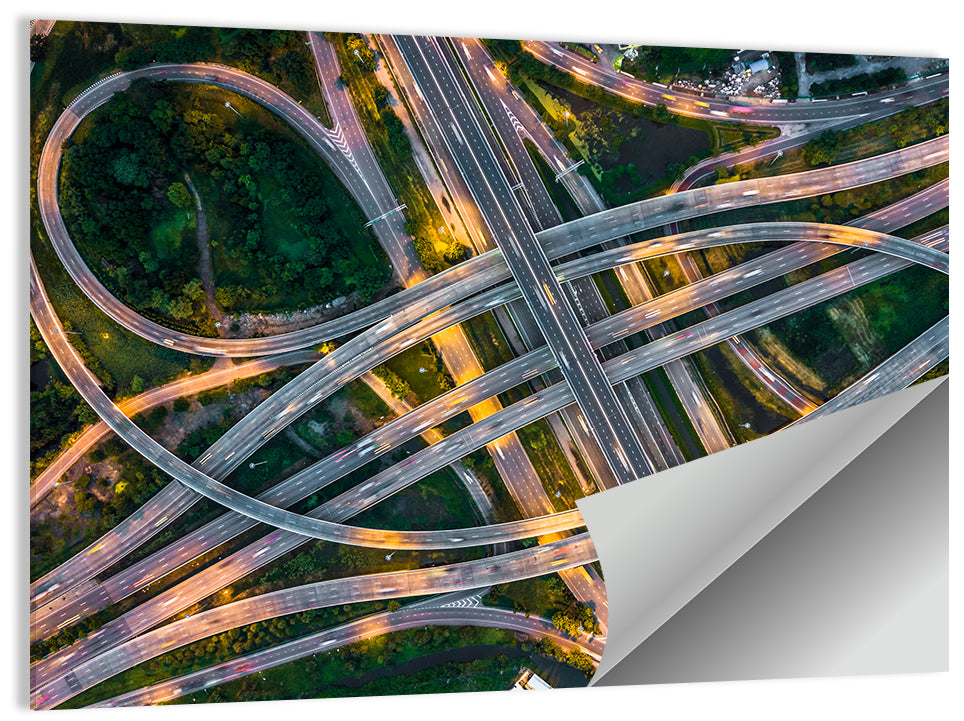 Expressway Junction at Dusk Wall Art