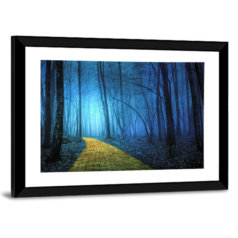 Misty Yellow Brick Road Wall Art