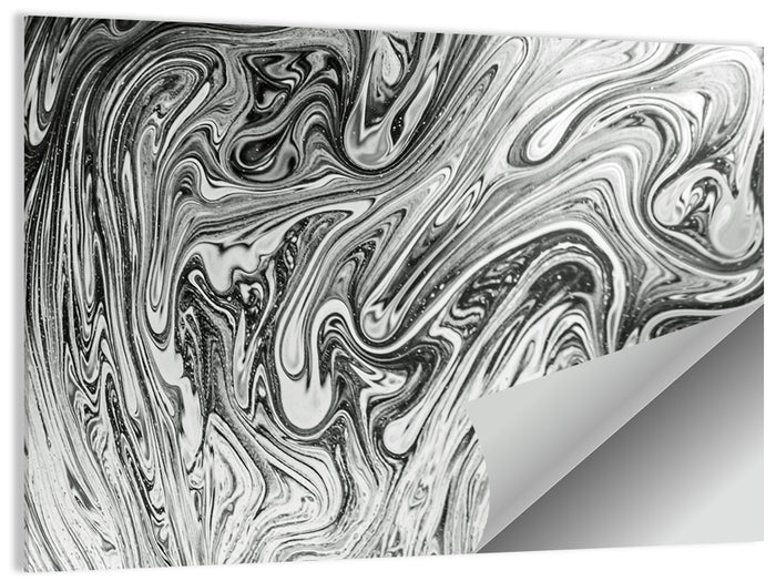 Ink Swirl Monochrome Abstract Wall Art as a poster print
