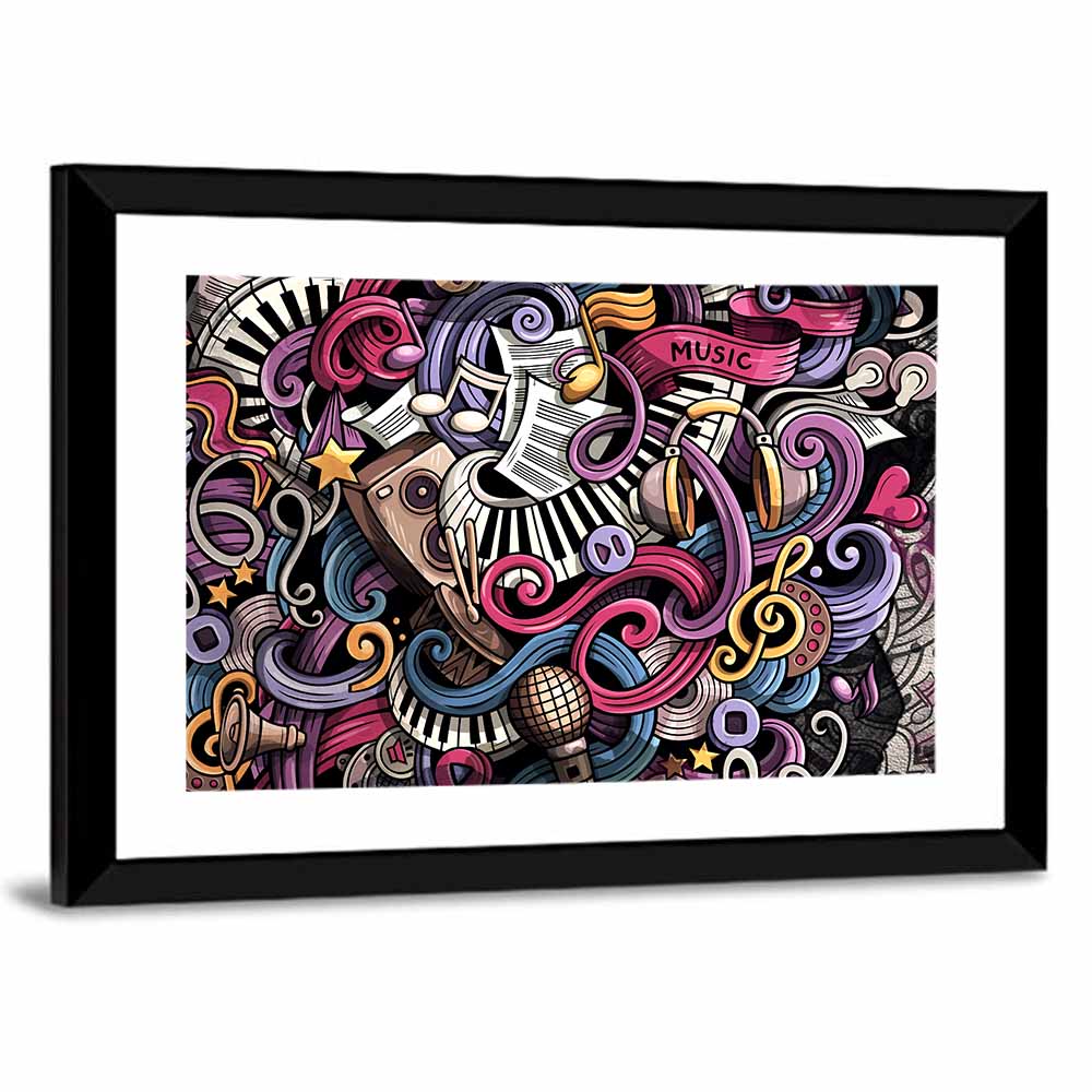 Music Doodle Illustration Wall Art