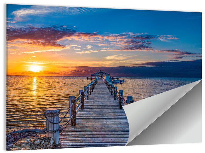 Islamorada Pier at Golden Hour Wall Art as a poster print