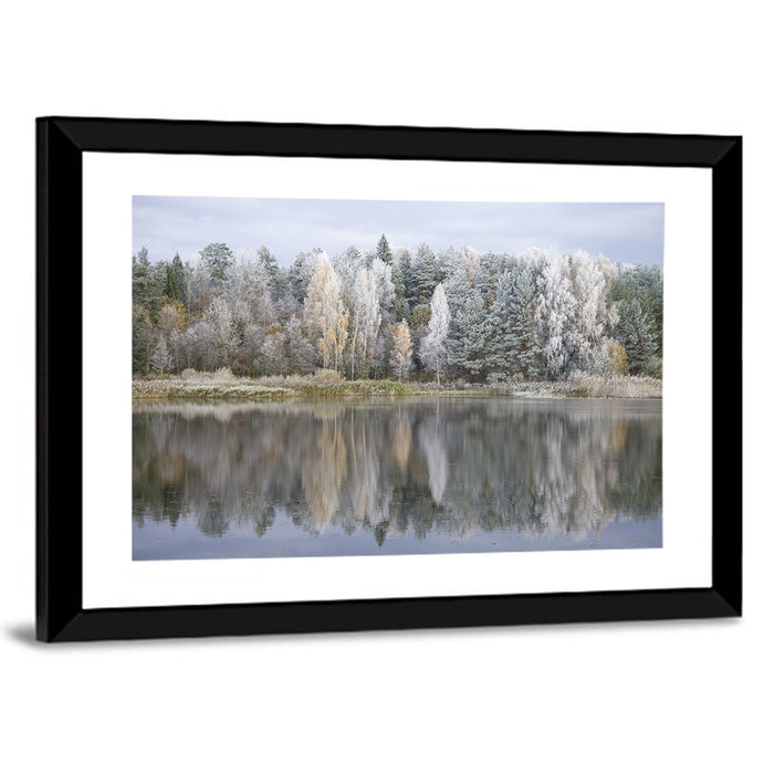 Pskov Region Forest Lake Wall Art as a framed print