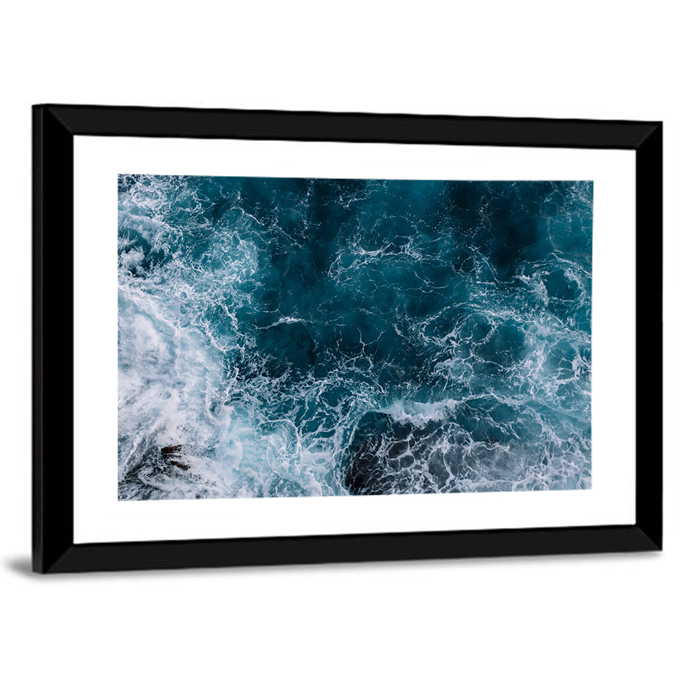 Aerial Swirling Ocean Waves Wall Art