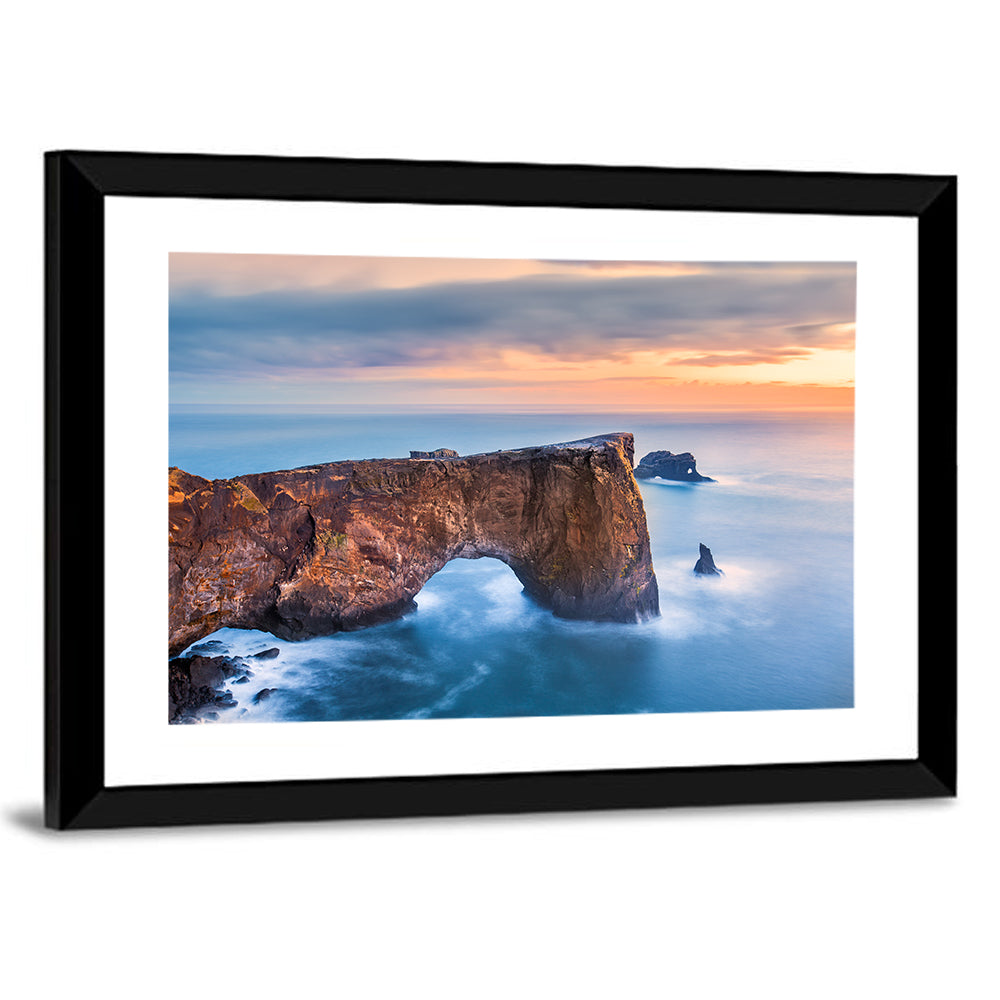 Dyrhólaey Sea Arch at Sunset Wall Art
