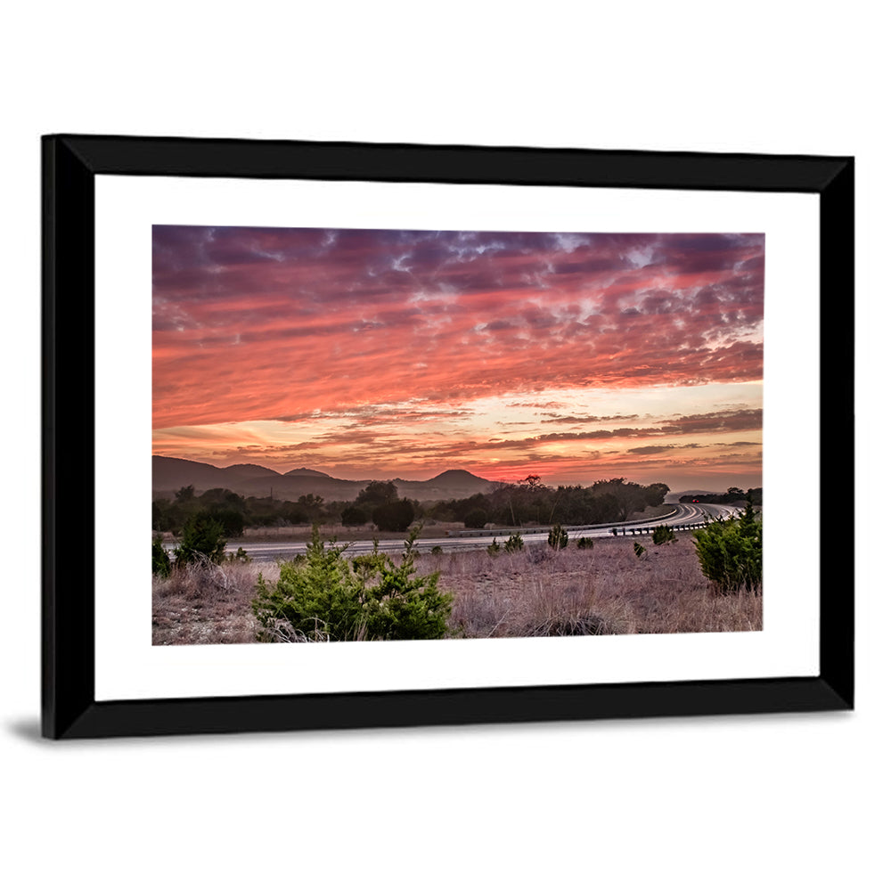 Sunset Curve on Texas Highway 16 Wall Art