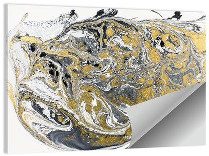 Golden Liquid Abstract Wall Art