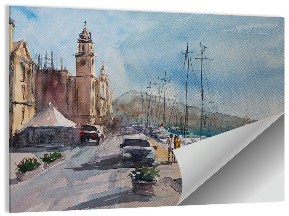 Valette Harbor Sketch Wall Art