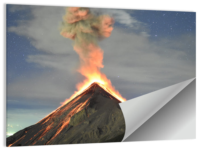 Fuego Night Eruption Wall Art as a poster print