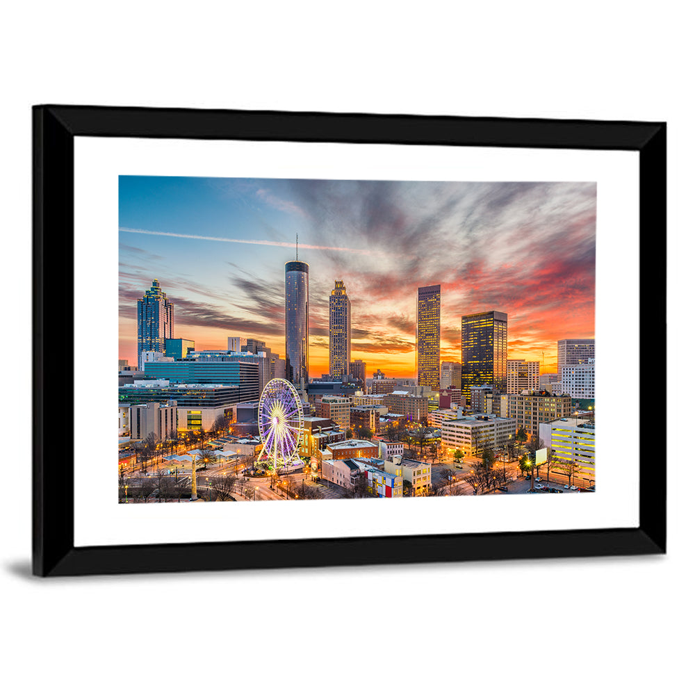 Atlanta Skyline with Skyview Wheel Wall Art