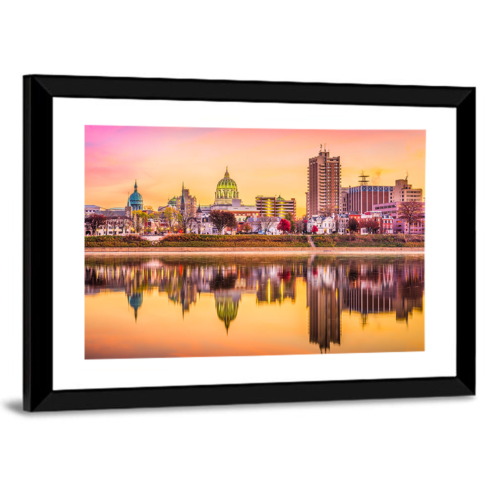 Harrisburg Golden Hour Skyline Wall Art
