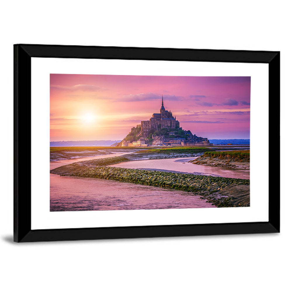 Mont Saint-michel Sunset Wall Art
