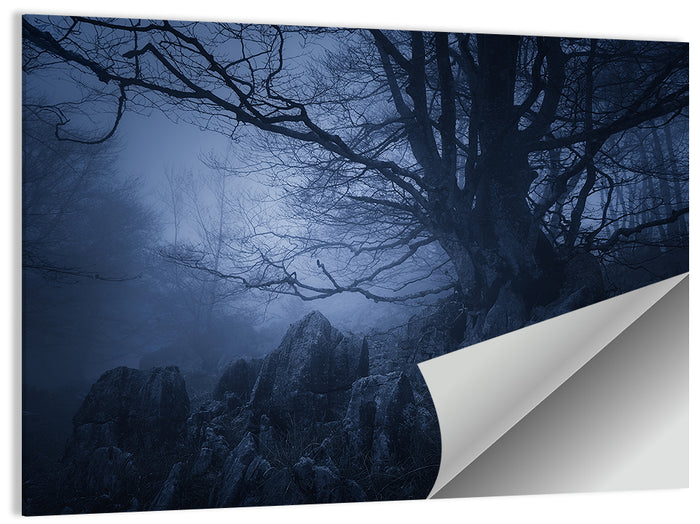 Gnarled Tree at Twilight Wall Art as a poster print
