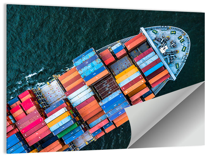 Container Ship Aerial View Wall Art as a poster print