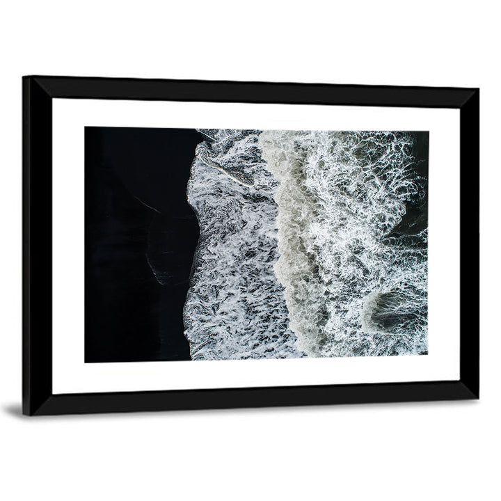 Aerial Black Sand Shoreline Wall Art