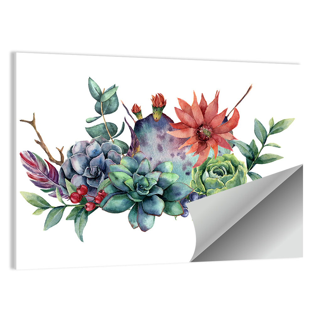 Succulent and Cactus Bouquet Wall Art