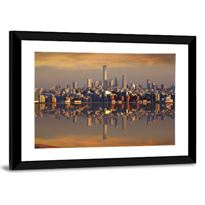 Beijing Citic Tower Skyline Wall Art as a framed print
