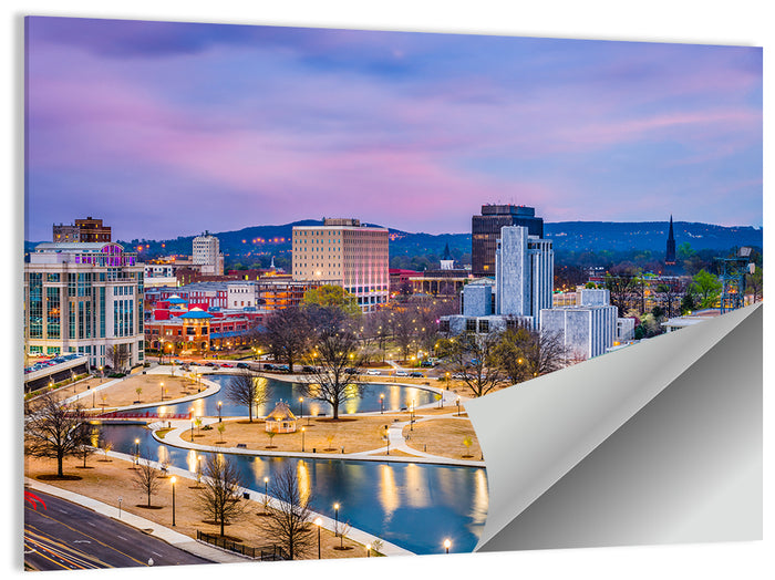 Huntsville Twilight at Big Spring Park Wall Art as a poster print