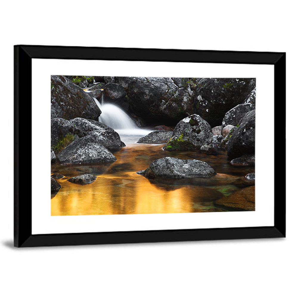 Golden Stream Waterfall Wall Art