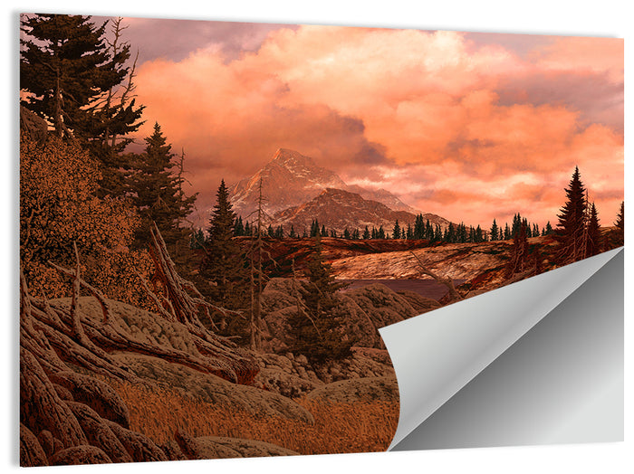 Rocky Mountain Lake at Dusk Wall Art as a poster print
