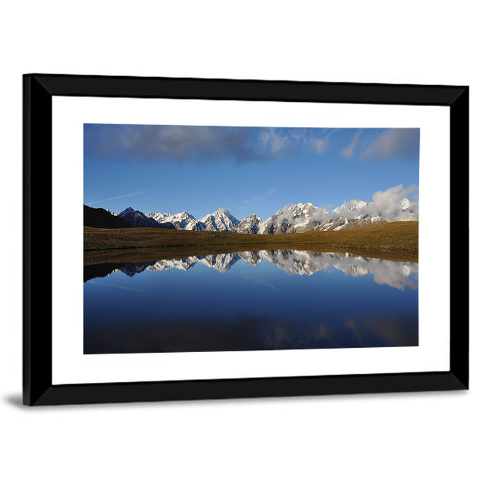 Svaneti Lake Reflection Wall Art as a framed print