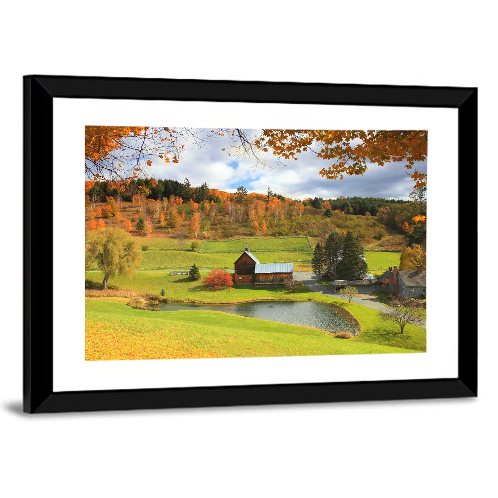Vermont Barn by Pond Wall Art