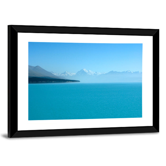 Turquoise Lake Pukaki View of Mount Cook Wall Art as a framed print
