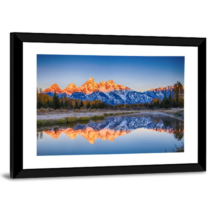Schwabacher Landing, Grand Teton Sunrise Wall Art as a framed print