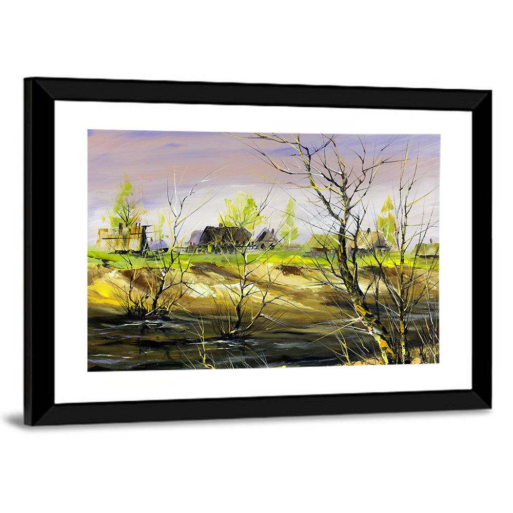 Riverside Summer Village Wall Art