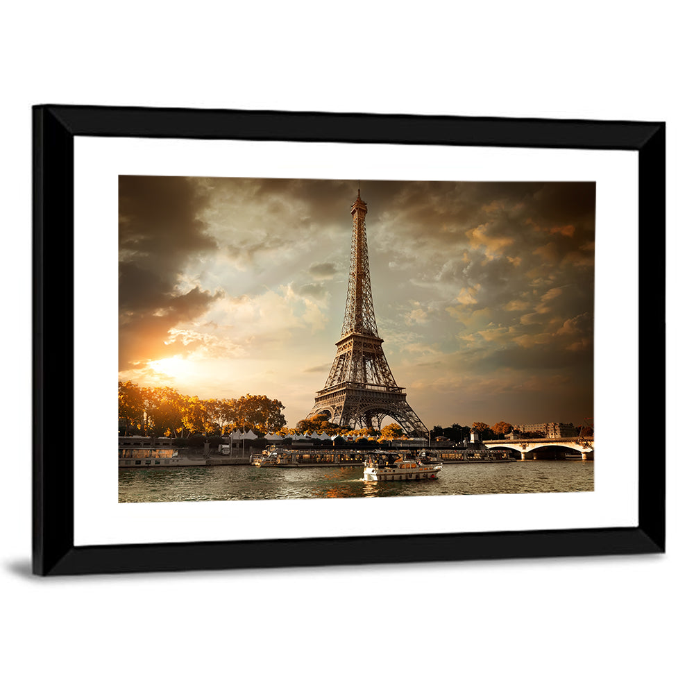 Eiffel Tower at Sunset Wall Art