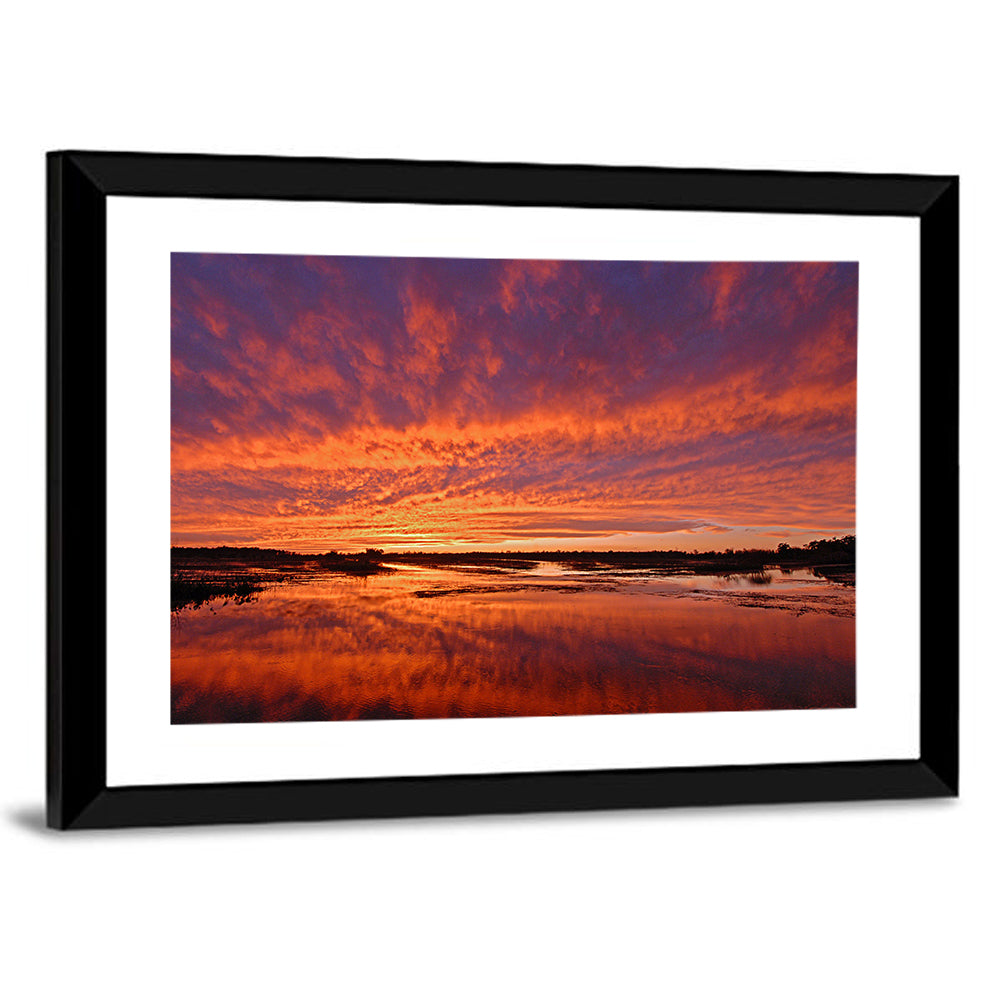 Louisiana Wetland Sunset Wall Art