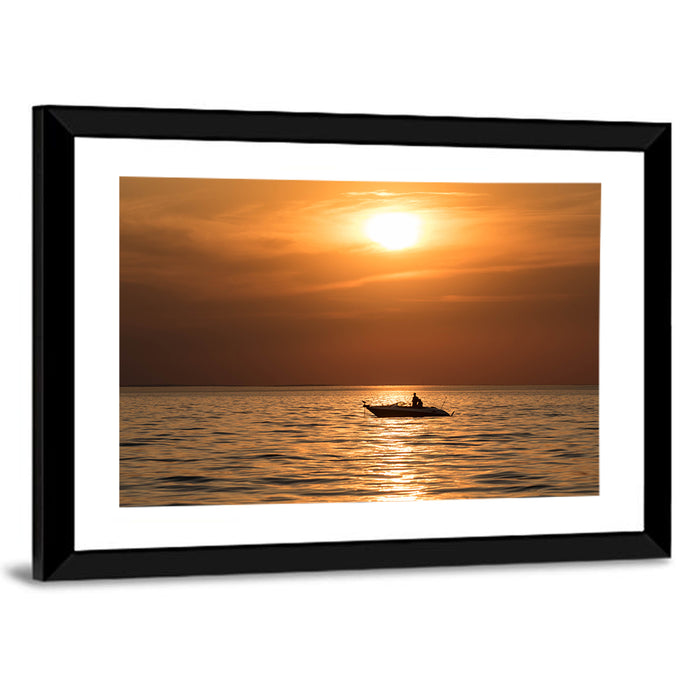 Mille Lacs Lake Sunset Wall Art as a framed print