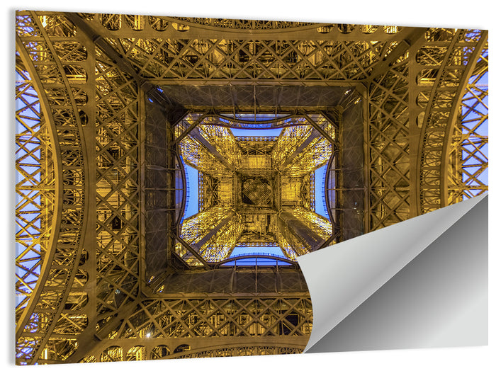 Eiffel Tower Lattice at Dusk Wall Art as a poster print