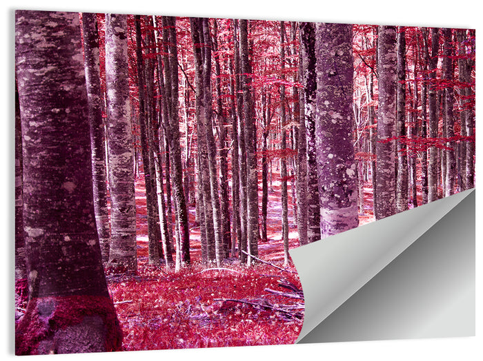 Crimson Woodland Wall Art as a poster print