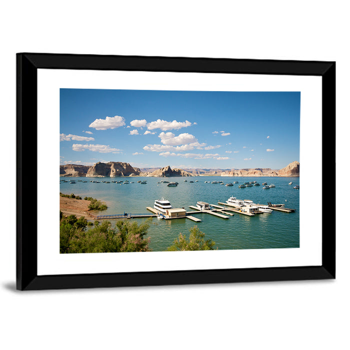 Lake Powell Marina, Page Arizona Wall Art as a framed print