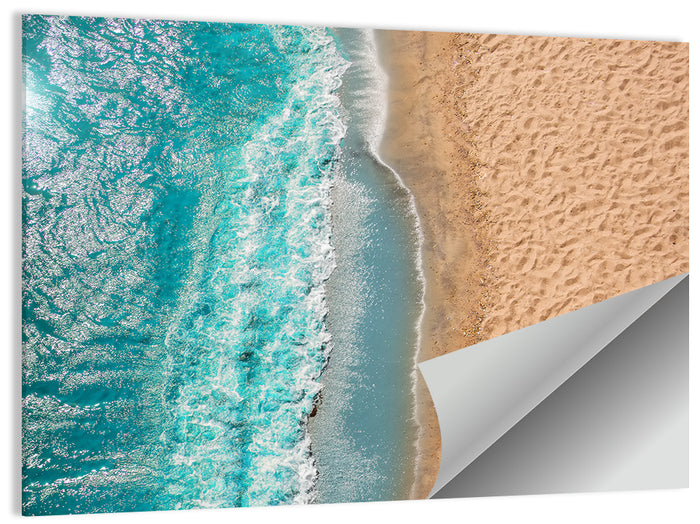 Turquoise Coastline Aerial Wall Art as a poster print