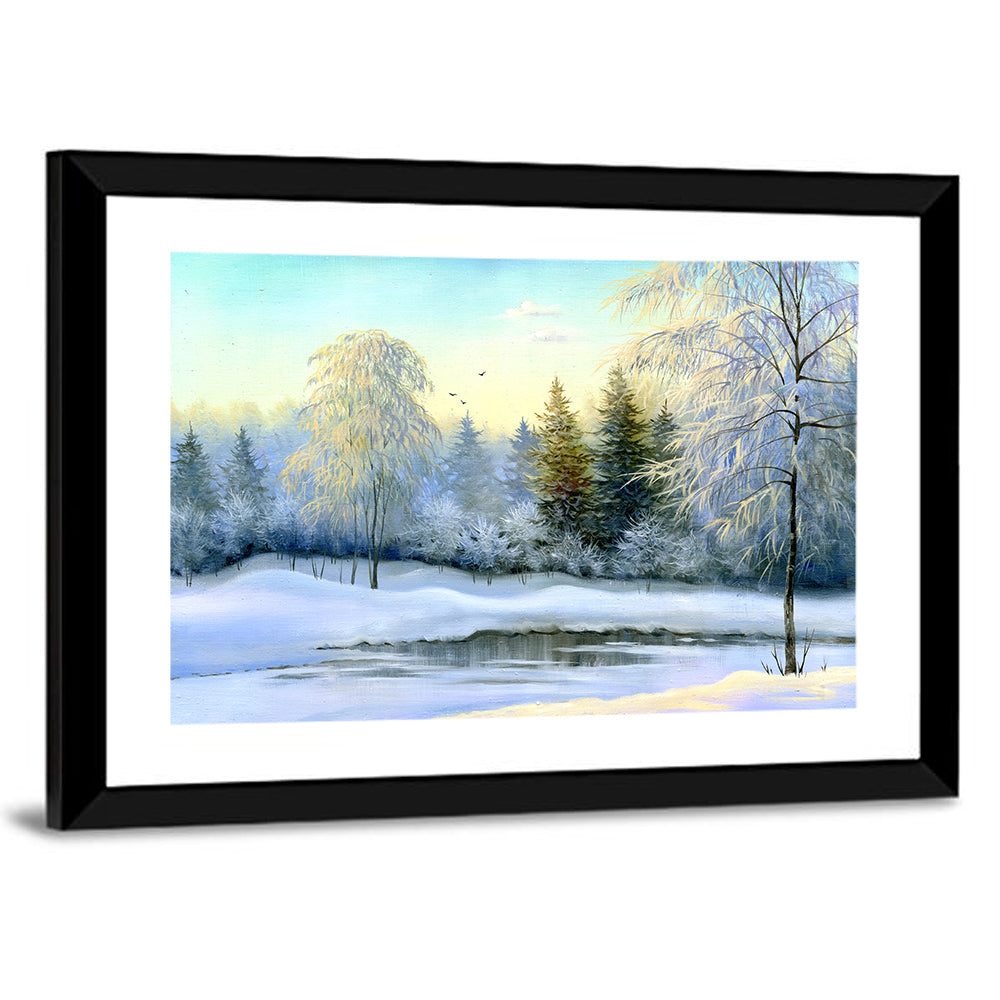 Frozen Lake Reflection Wall Art