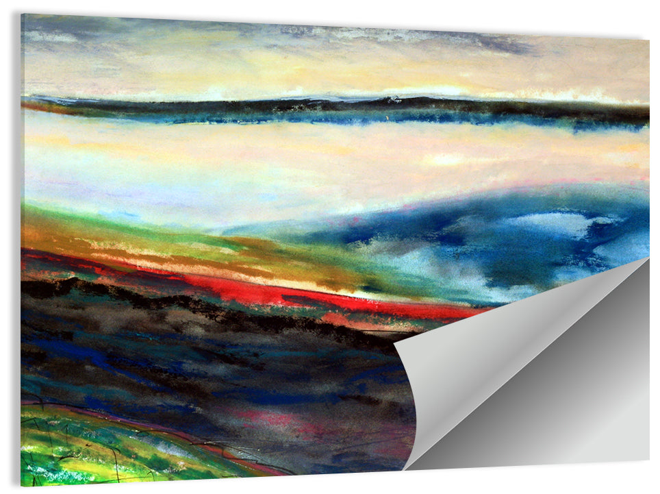 Moody Horizon Stripe Abstract Landscape Wall Art