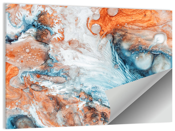 Copper Marble Fluid Abstract Wall Art as a poster print
