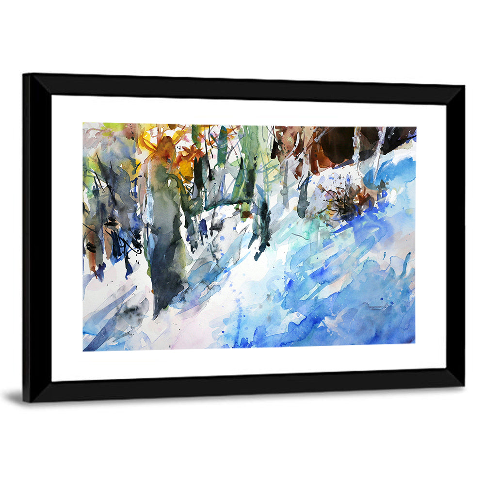 Winter Forest Watercolor Study Wall Art