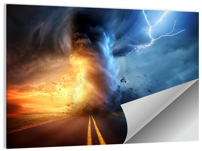 Road to a Twisting Tornado Wall Art as a poster print
