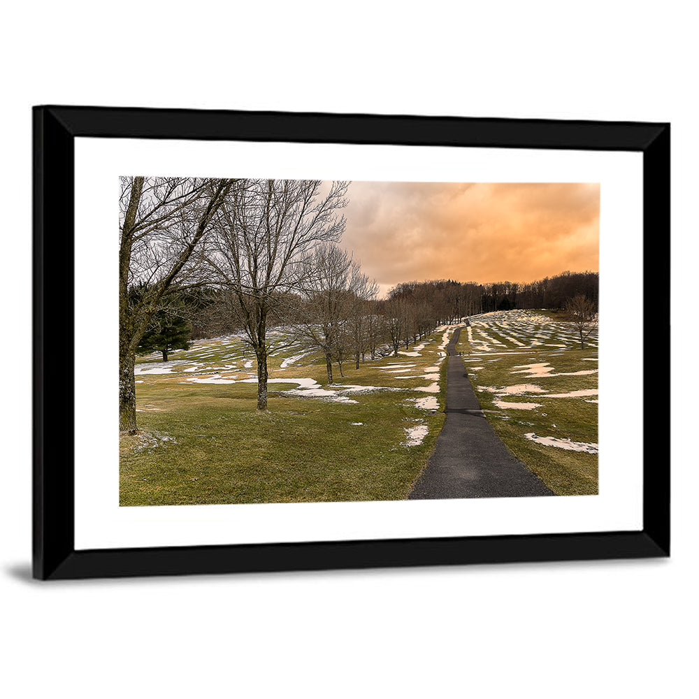 Roscoe Conkling Park Winter Path Wall Art