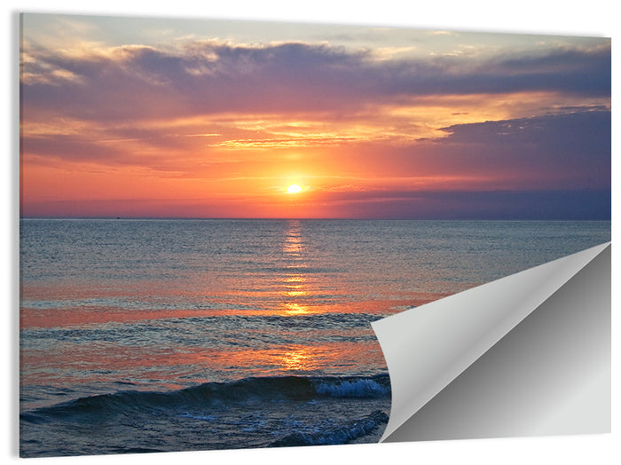 Lake Michigan Sunset Reflection Wall Art as a poster print