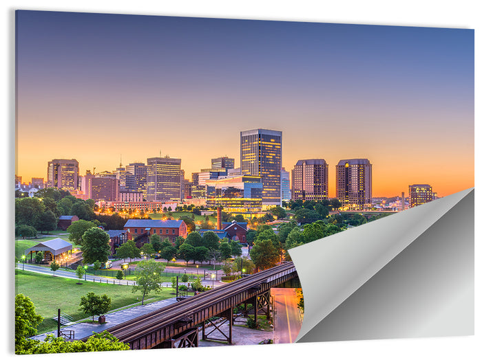 Richmond Skyline at Golden Hour Wall Art as a poster print